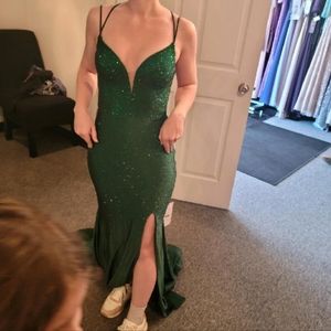 Prom dress size 4 ,dark green